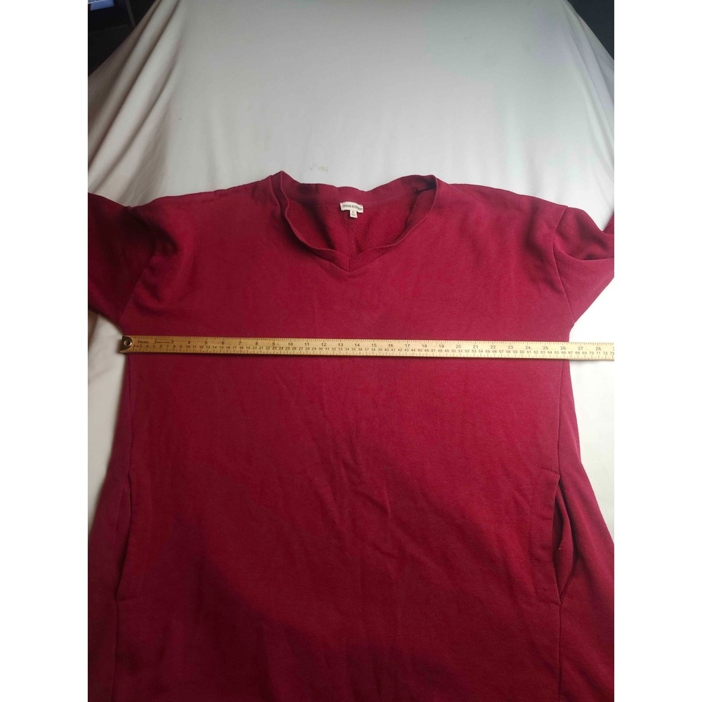 Zenana Outfitters Sweatshirt Womens 2X Maroon V-Neck Long Sleeve Knit Pullover - Picture 3 of 8